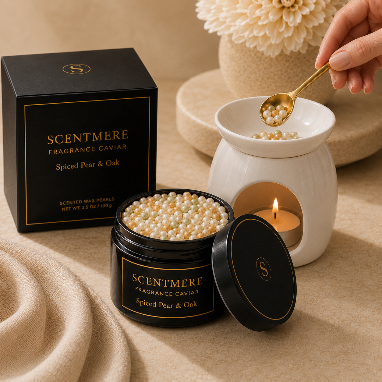 Spiced Pear & Oak Fragrance Caviar™ | Golden Pear, Warm Spice, Oakwood & Amber