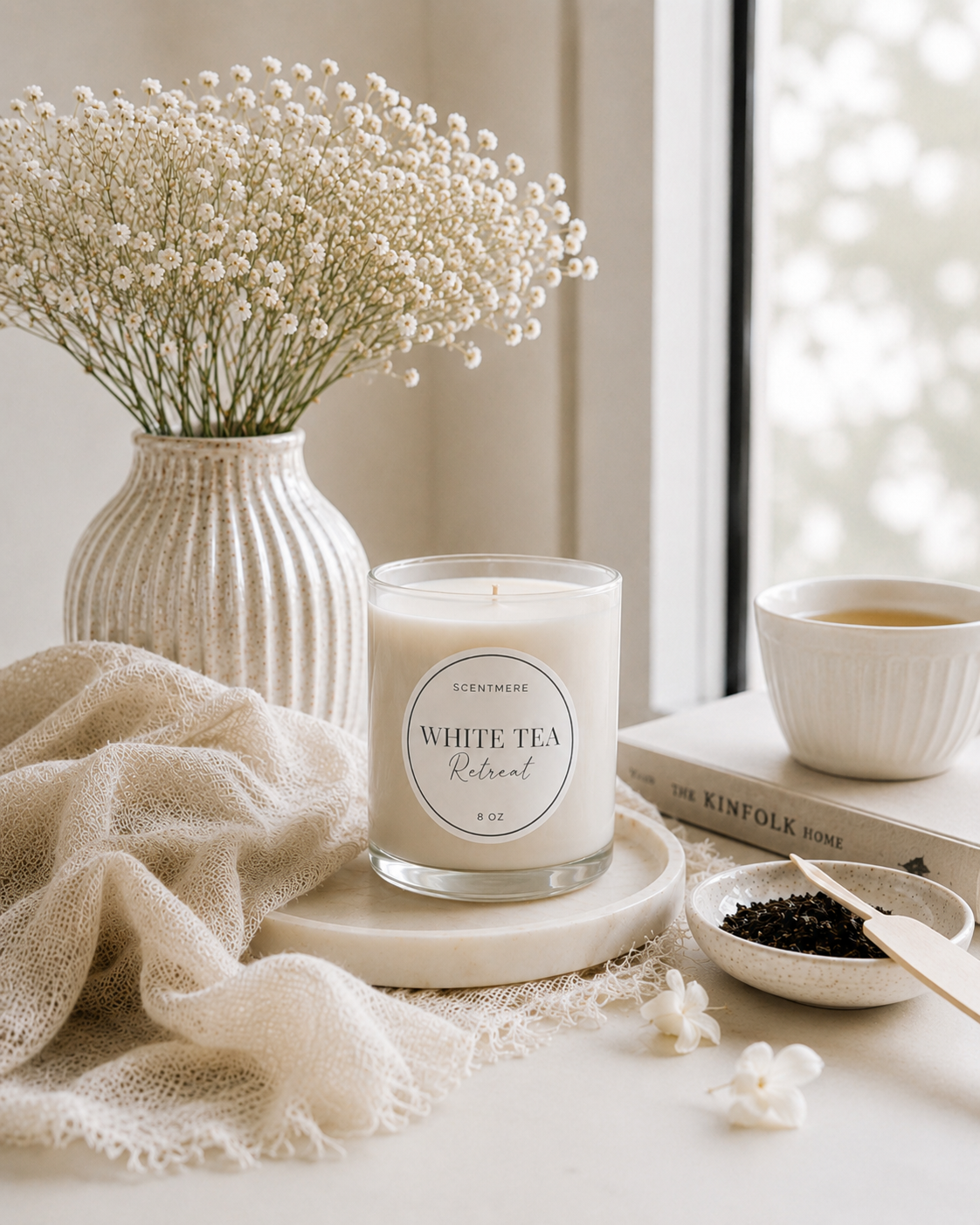 White Tea Retreat – Bergamot, Matcha & Jasmine Candle
