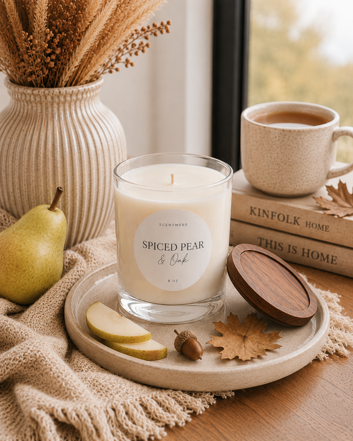 Spiced Pear & Oak | 8 oz Pear, Brandy & Oak Candle