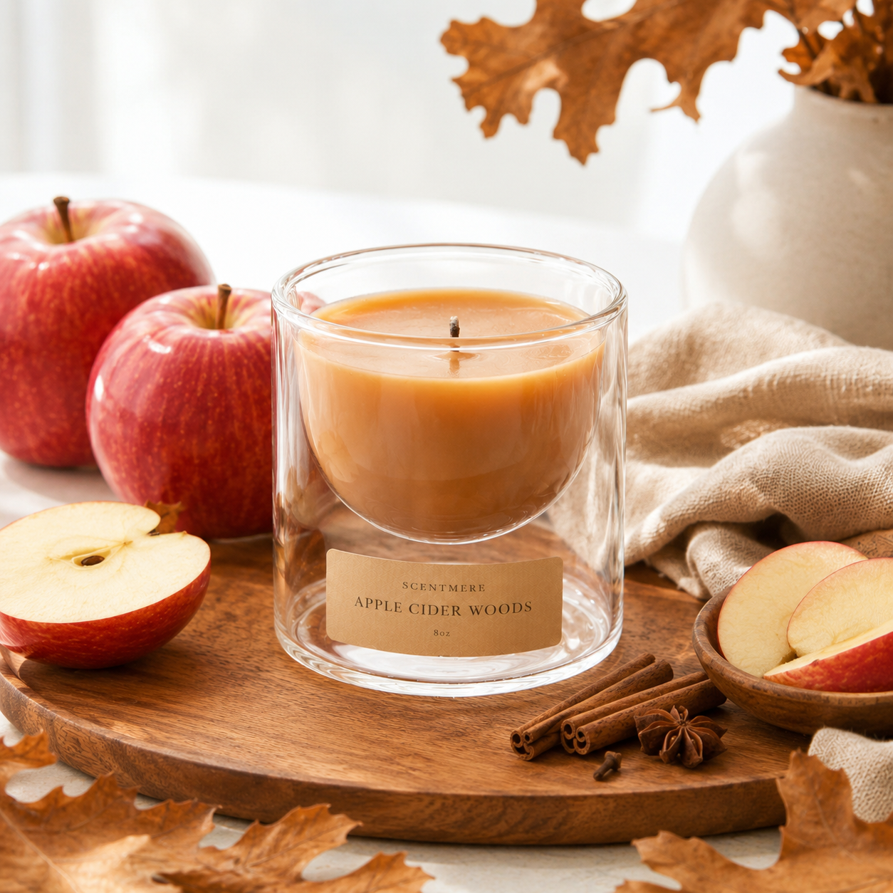Apple Cider Woods | 8 oz Spiced Apple & Cedar Candle