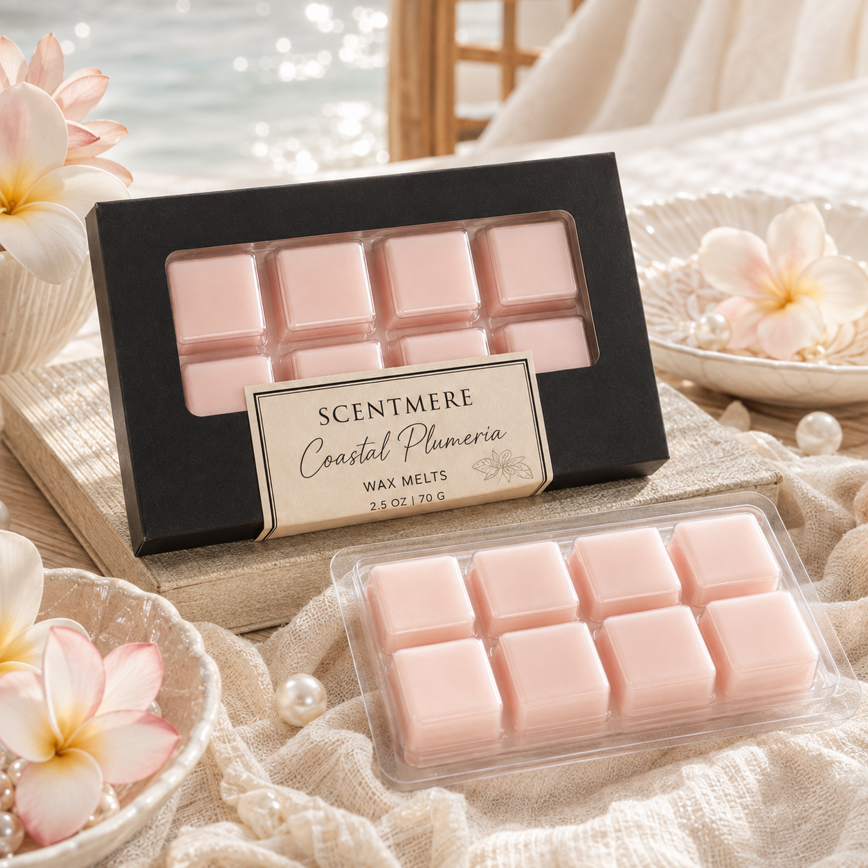 Coastal Plumeria Wax Melts | Tropical Floral Wax Bar
