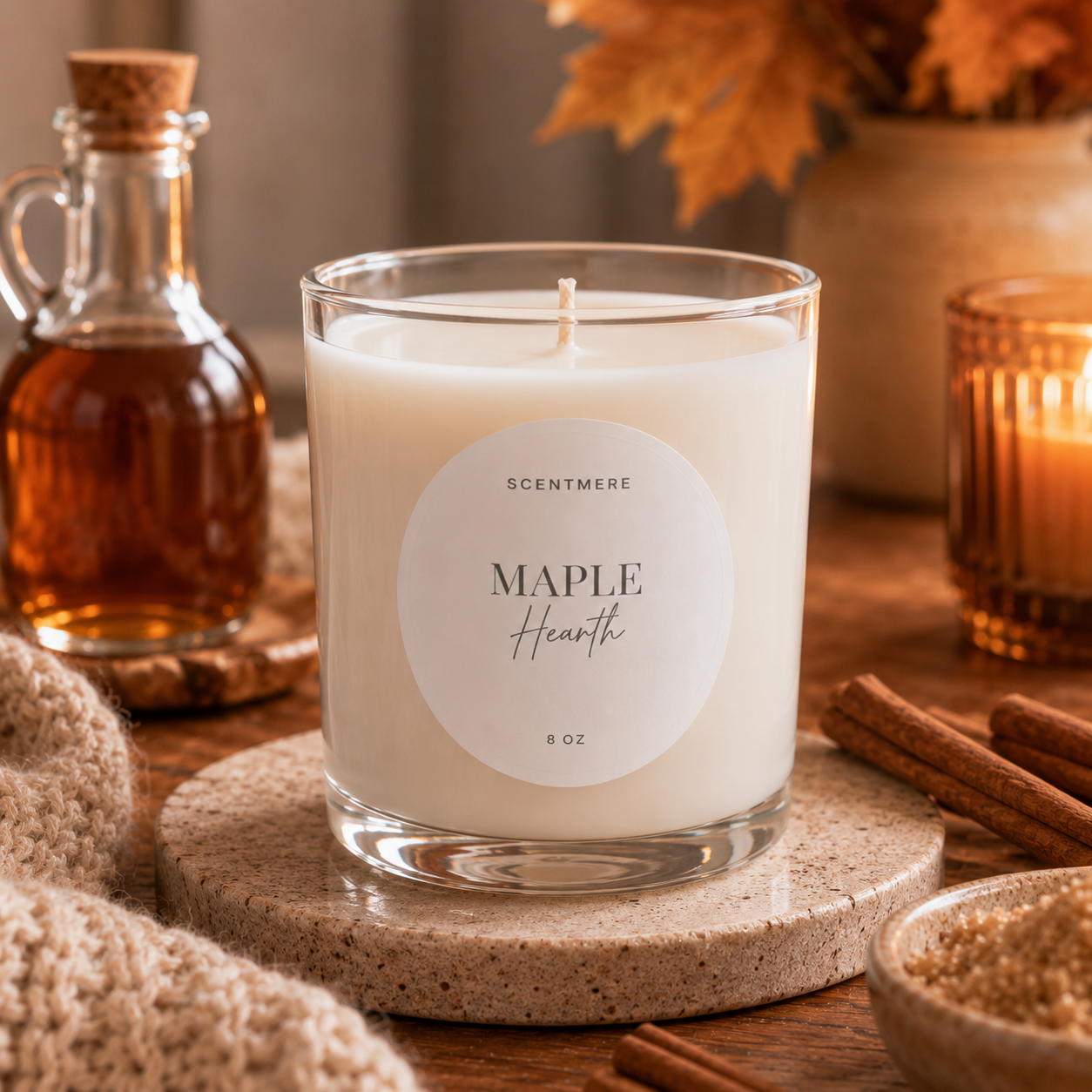 Maple Hearth | 8 oz Maple Leaf, Acorn & Sandalwood Candle