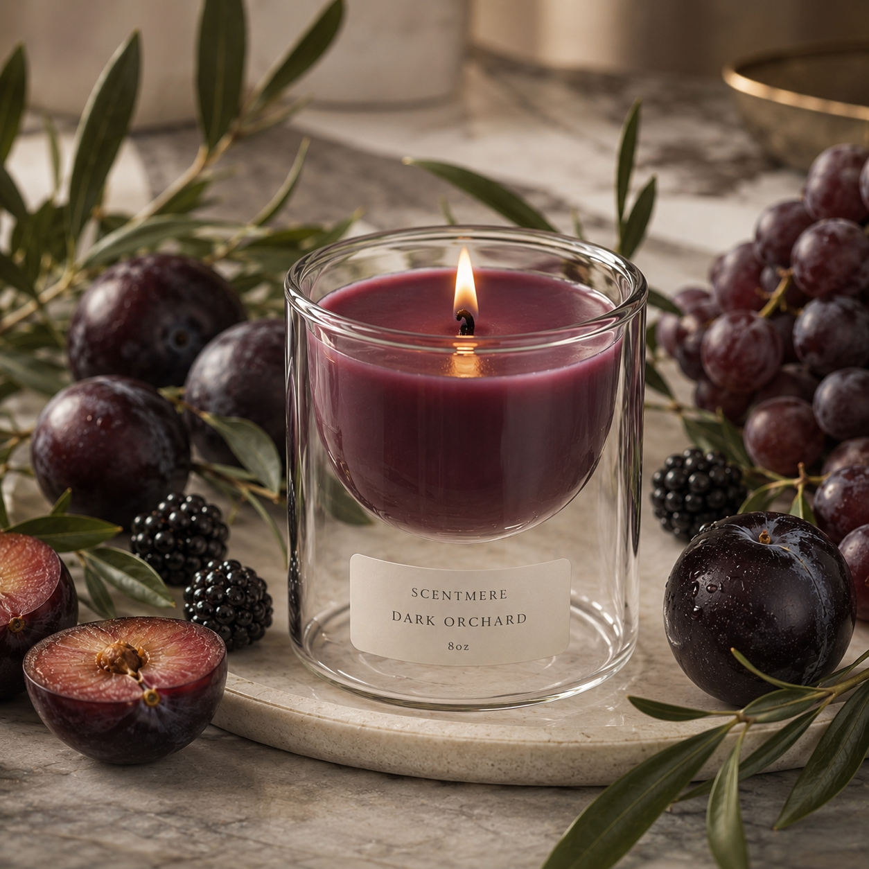 Dark Orchard | Plum, Smoked Oud & Amber Candle