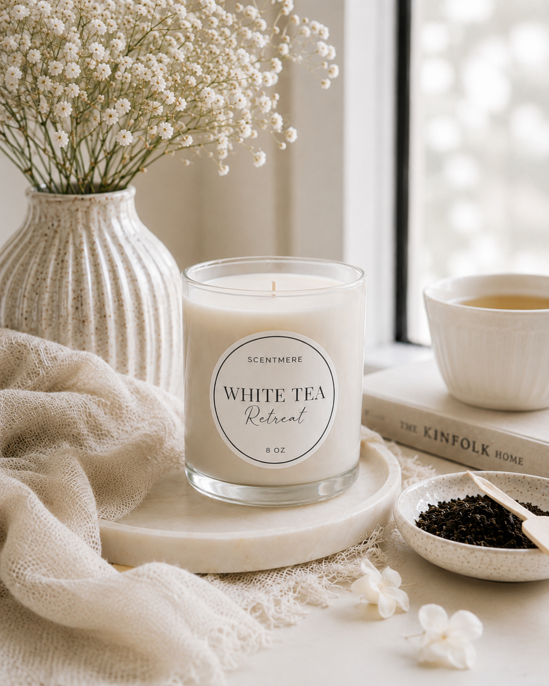 White Tea Retreat – Bergamot, Matcha & Jasmine Candle