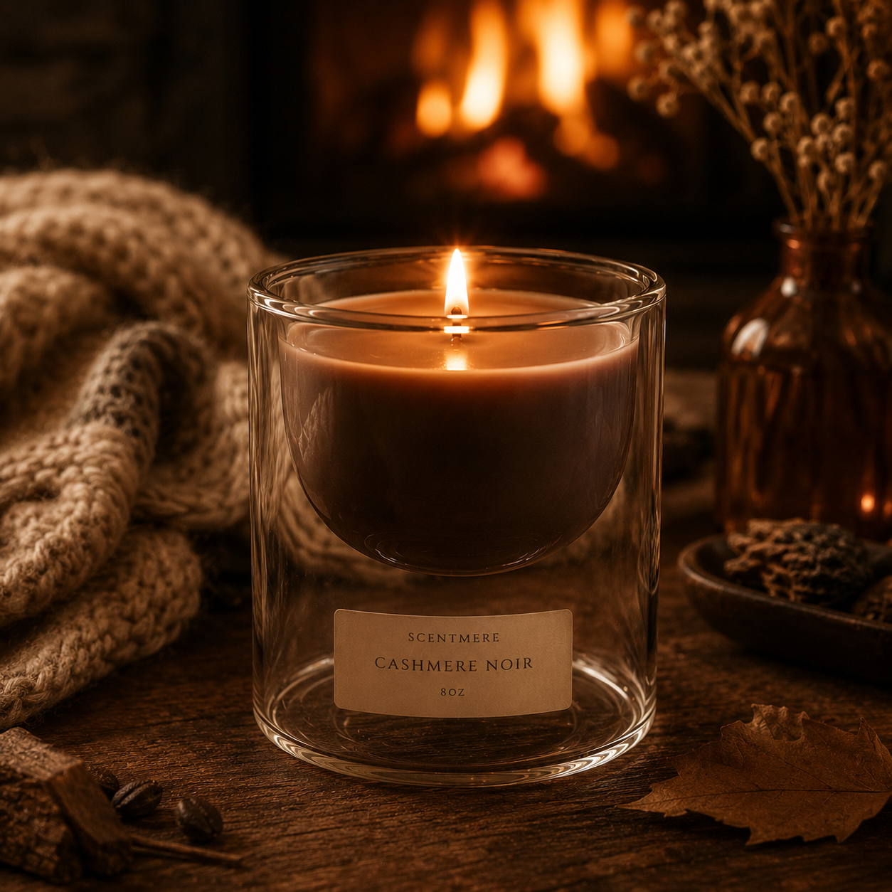Cashmere Noir – Dark Plum, Black Cherry & Amber Candle