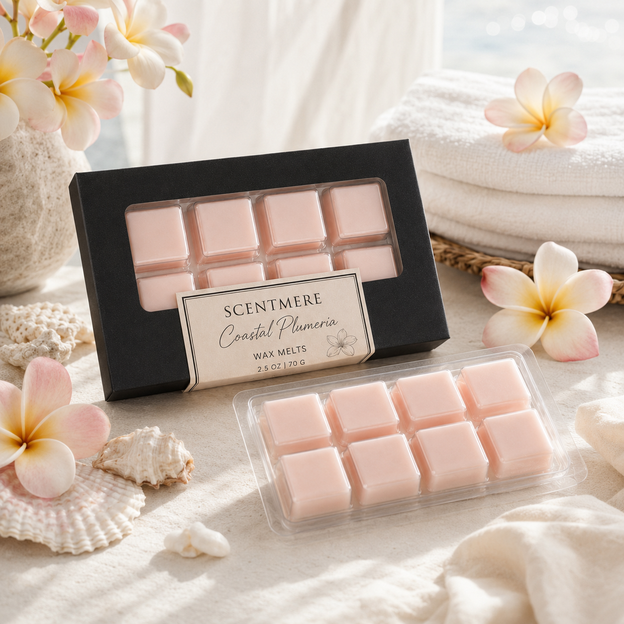 Coastal Plumeria Wax Melts | Tropical Floral Wax Bar