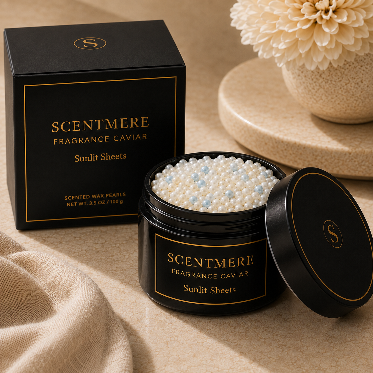 Sunlit Sheets Fragrance Caviar™ | Fresh Linen, Bergamot, White Tea & Soft Musk