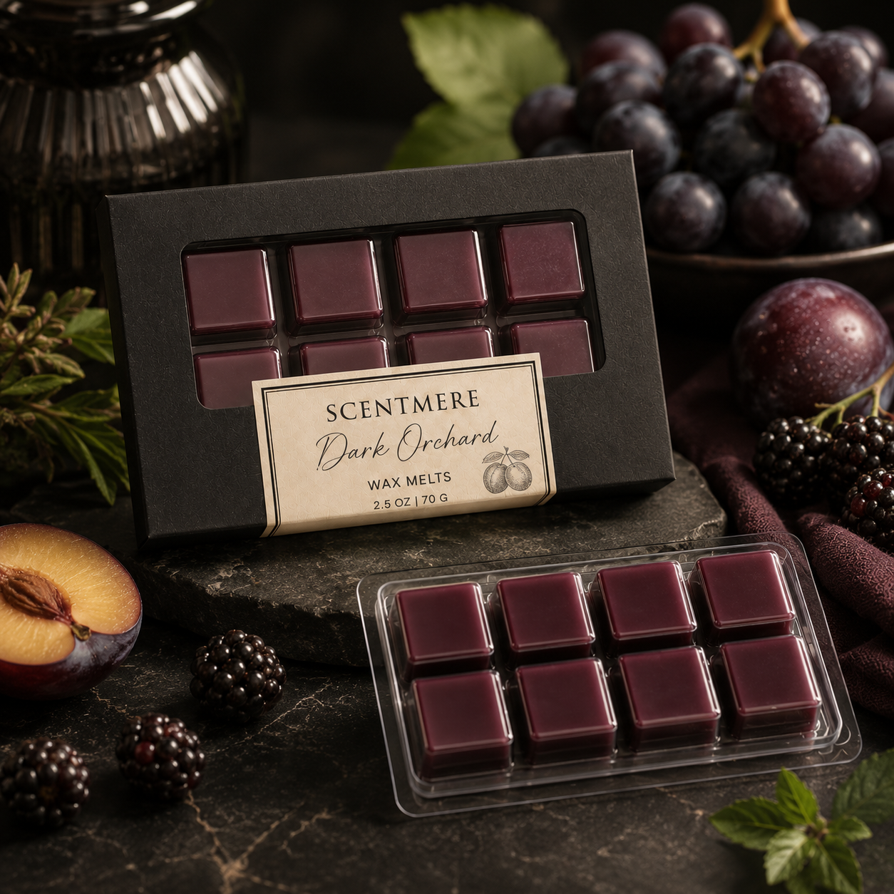 Dark Orchard Wax Melts | Moody Fruity Luxury Wax Bar