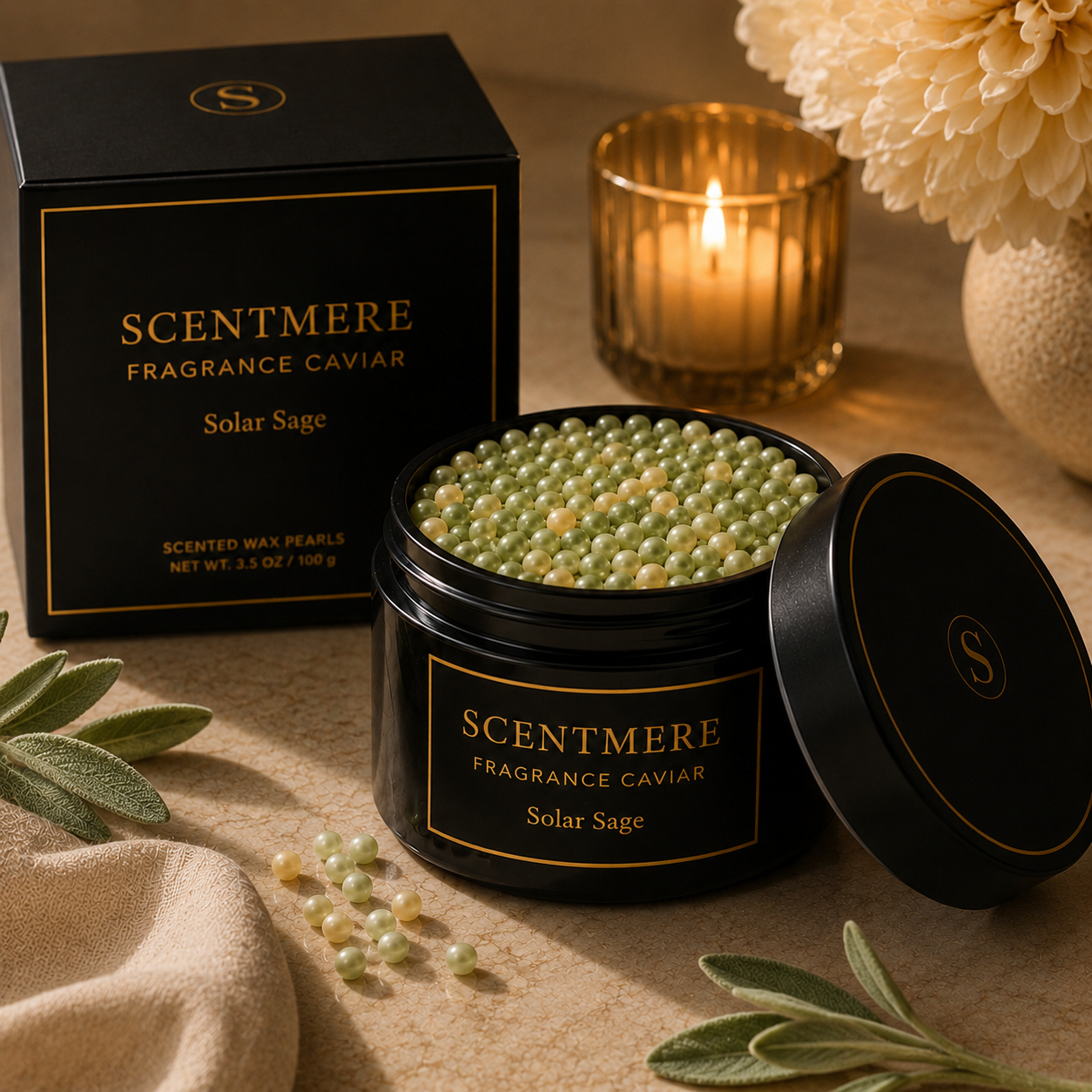 Solar Sage Fragrance Caviar™ | Bergamot, Fresh Sage, Amberwood & Musk