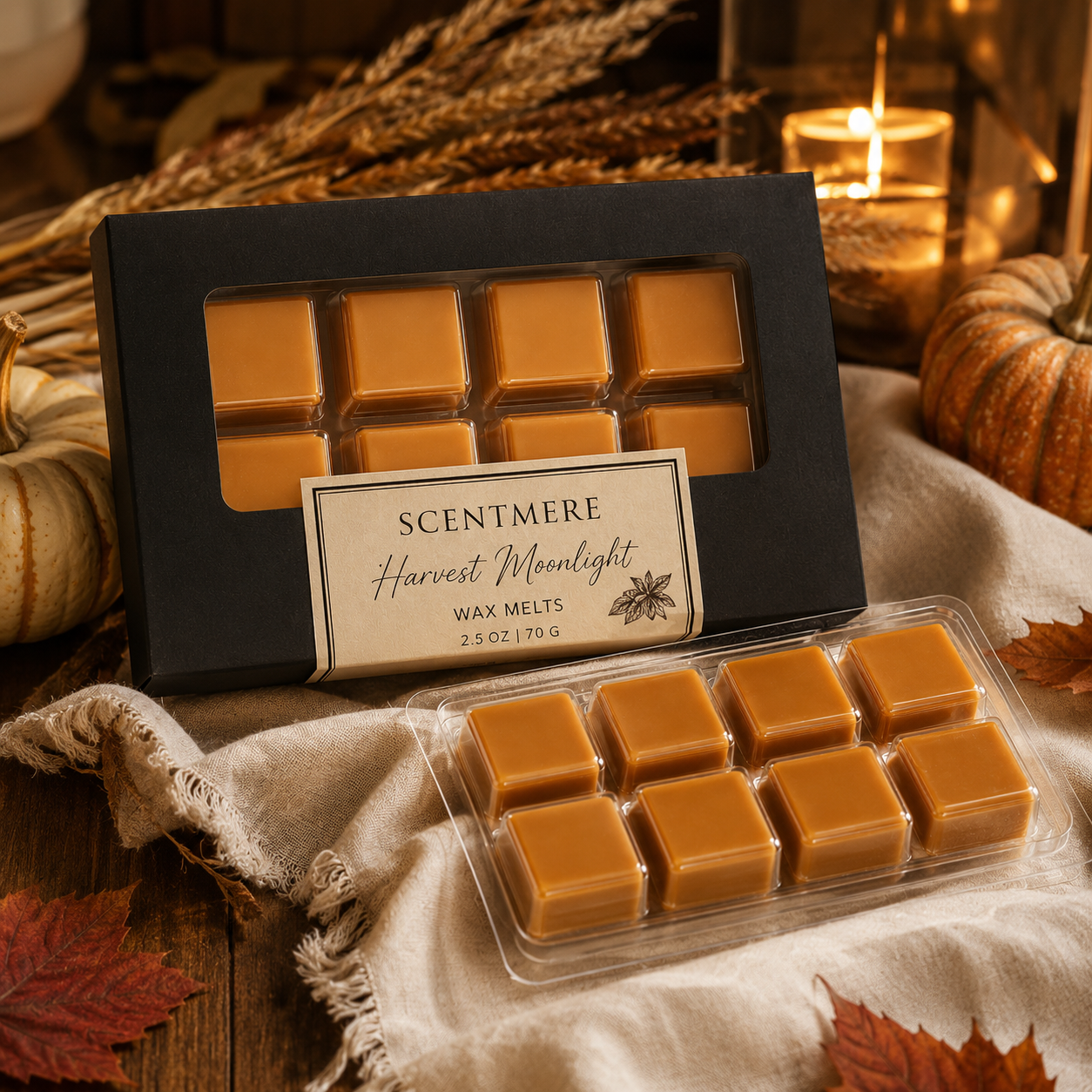 Harvest Moonlight Wax Melts | Luxury Fall Wax Bar