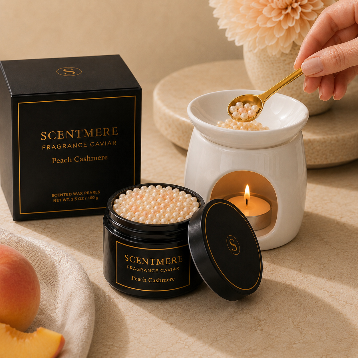 Peach Cashmere Fragrance Caviar™ | Peach Nectar, Soft Vanilla & Cashmere Musk