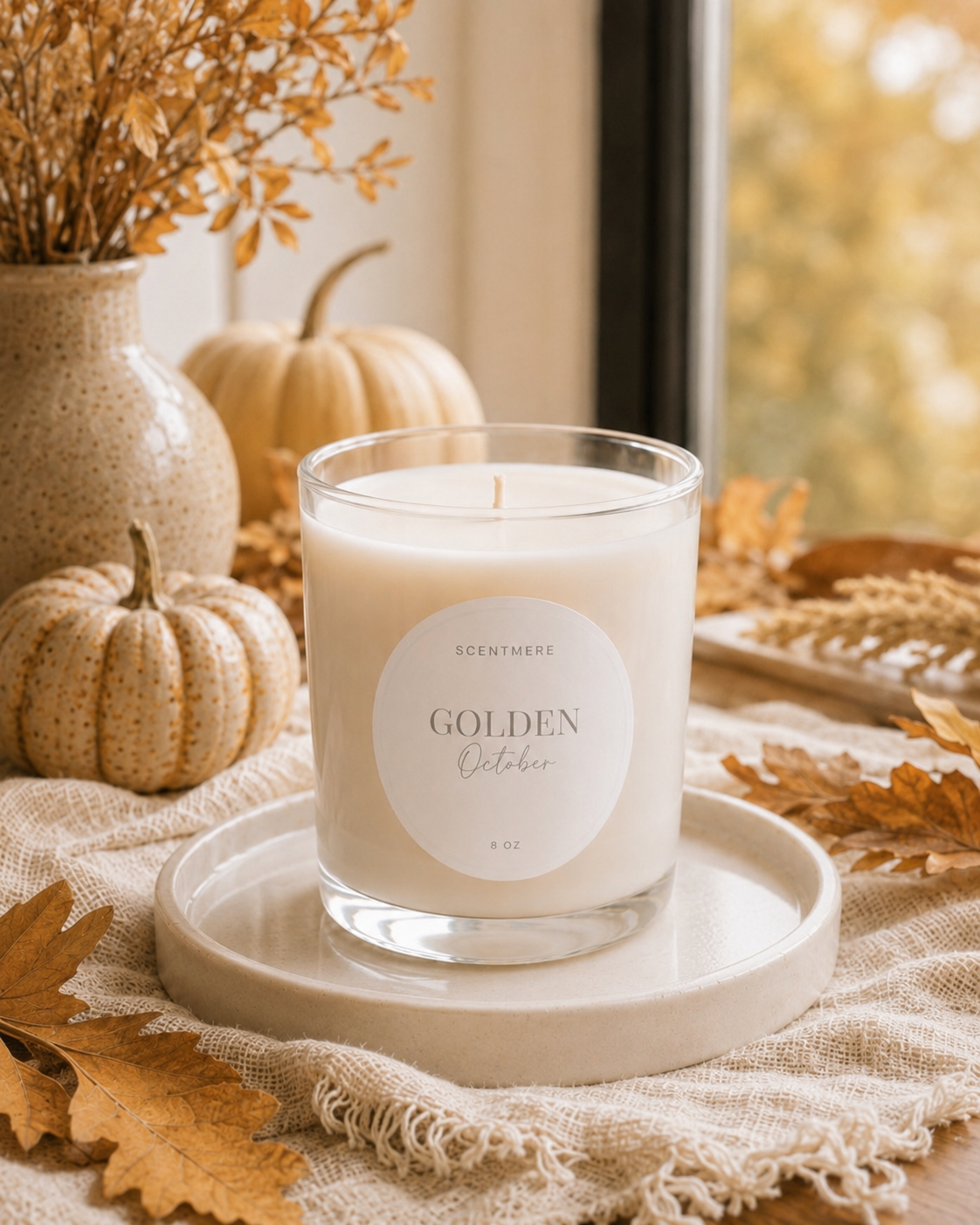 Golden October | 8 oz Apple, White Oak & Vanilla Candle