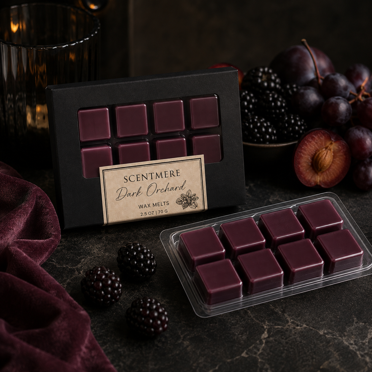 Dark Orchard Wax Melts | Moody Fruity Luxury Wax Bar