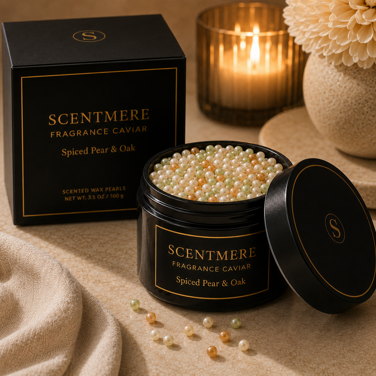 Spiced Pear & Oak Fragrance Caviar™ | Golden Pear, Warm Spice, Oakwood & Amber