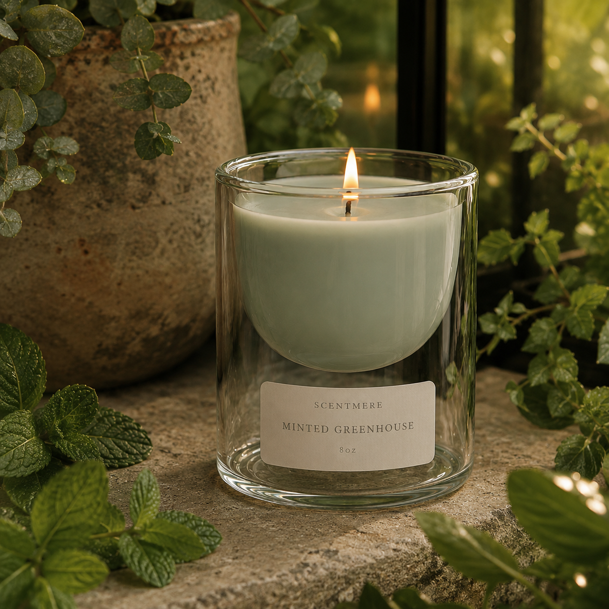 Minted Greenhouse | Garden Mint & Tomato Leaf Candle