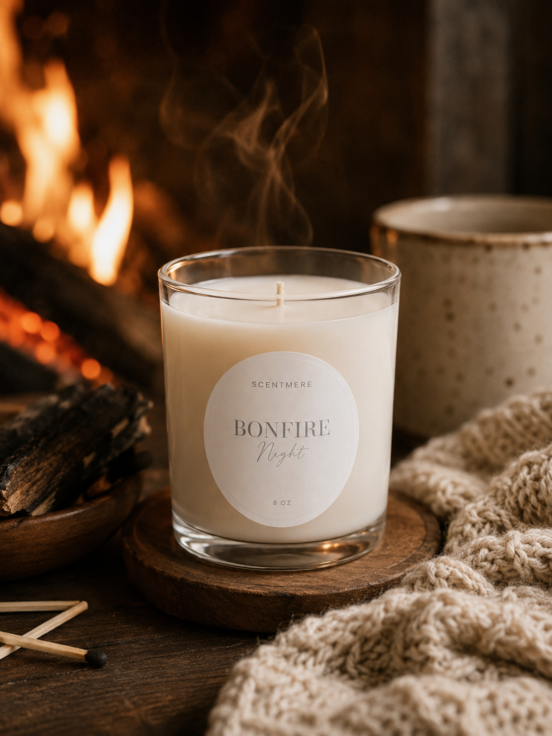 Bonfire Nights | 8 oz Smoke, Bergamot & Woodland Moss Candle