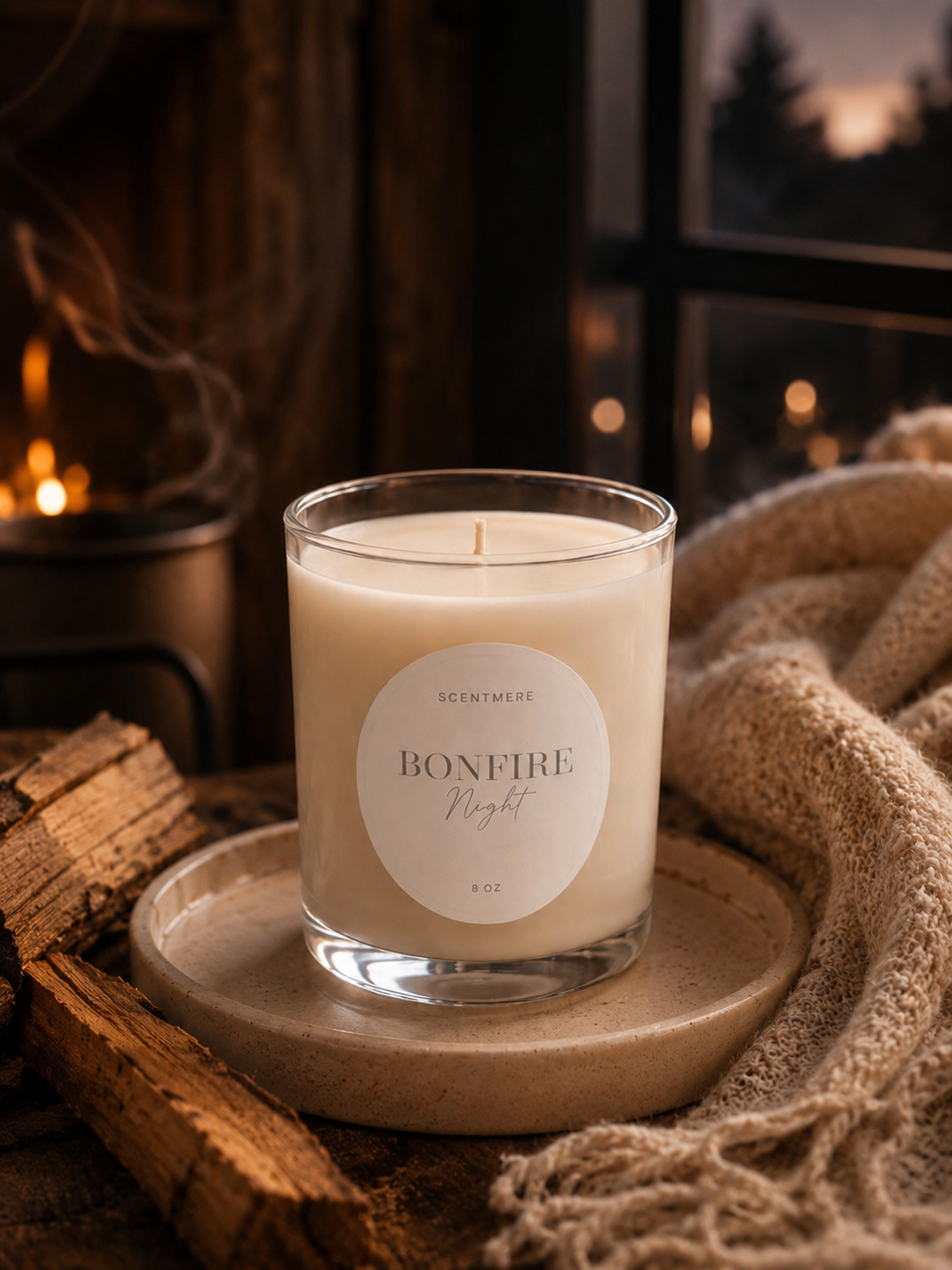 Bonfire Nights | 8 oz Smoke, Bergamot & Woodland Moss Candle