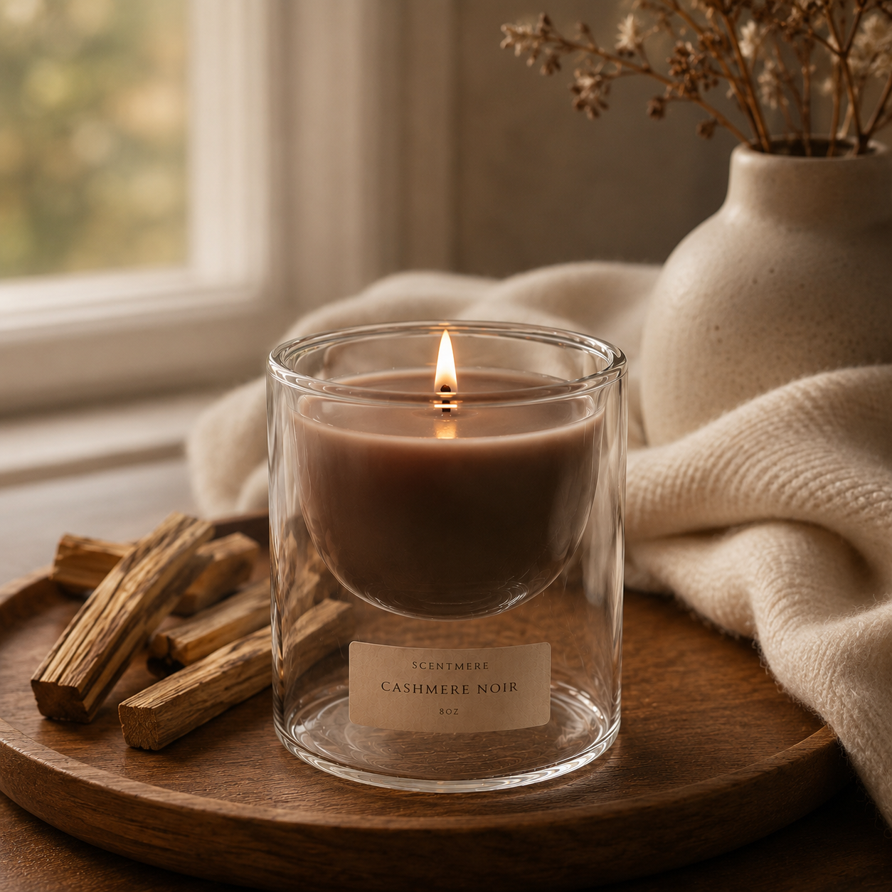 Cashmere Noir – Dark Plum, Black Cherry & Amber Candle