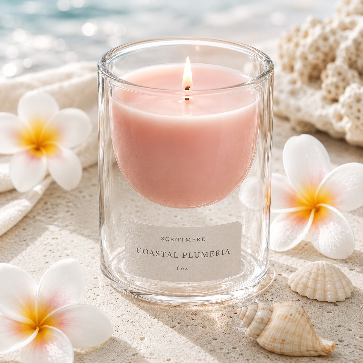 Coastal Plumeria | Tropical Flowers & Sea Air Candle