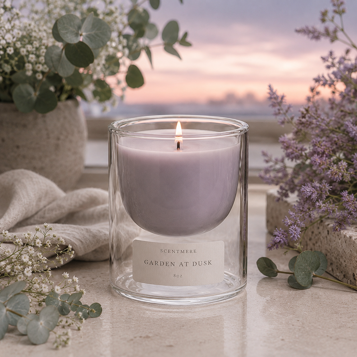 Garden at Dusk | Tomato Vine, Fig Leaf & Rose Candle