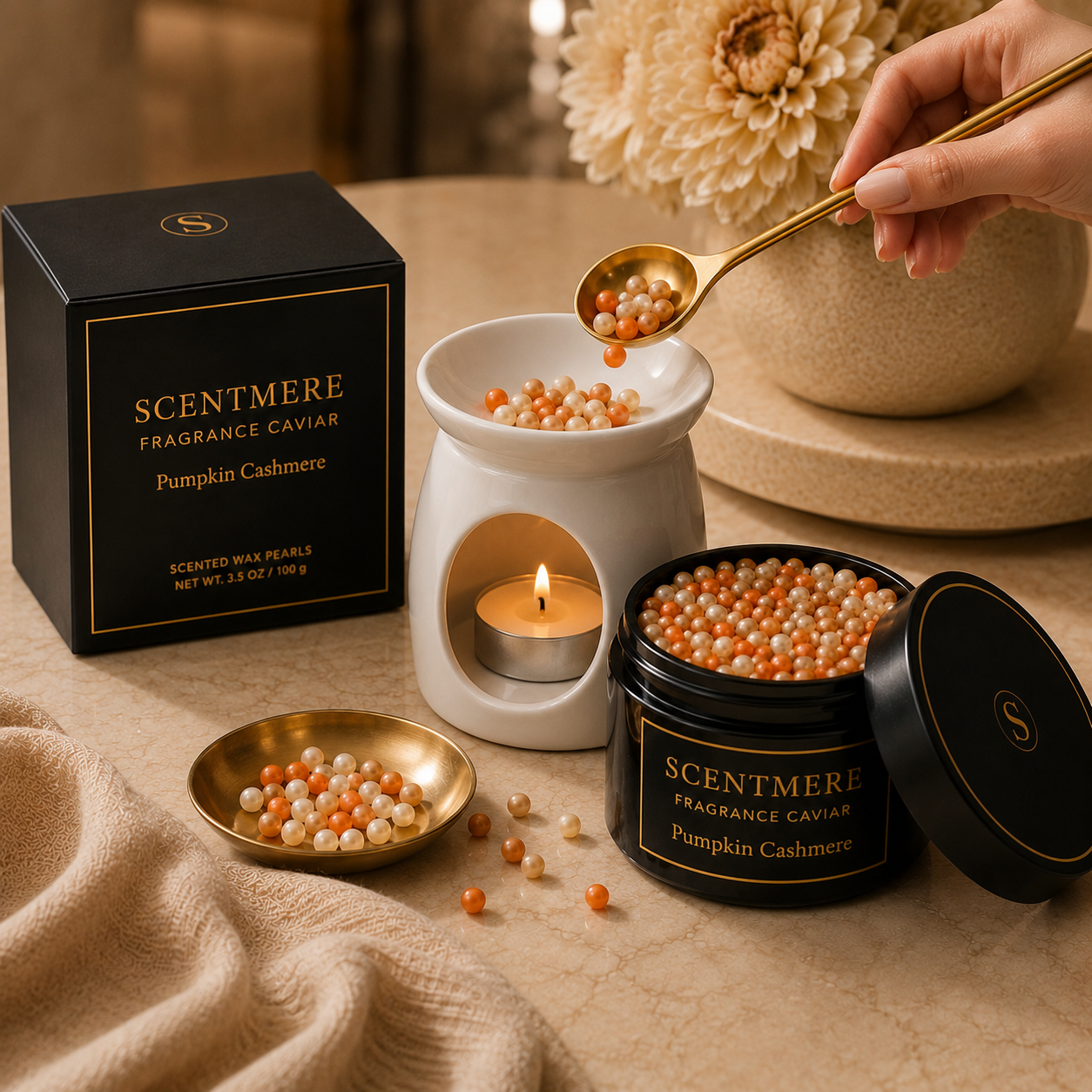 Pumpkin Cashmere Fragrance Caviar™ | Creamy Pumpkin, Vanilla Cashmere, Amber & Sandalwood