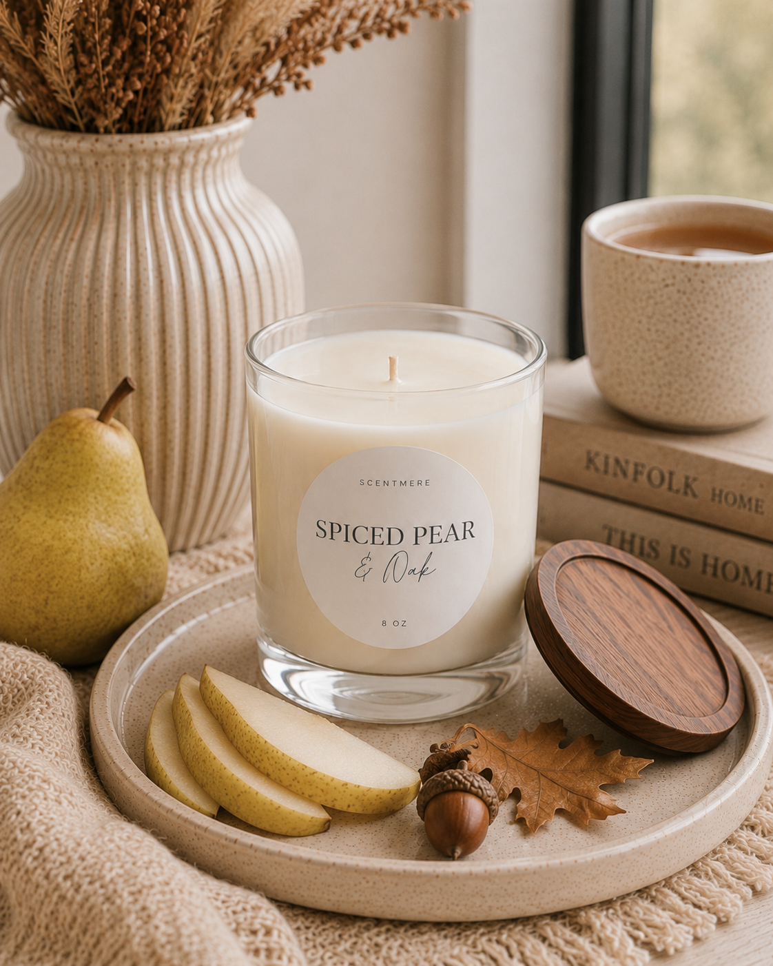 Spiced Pear & Oak | 8 oz Pear, Brandy & Oak Candle