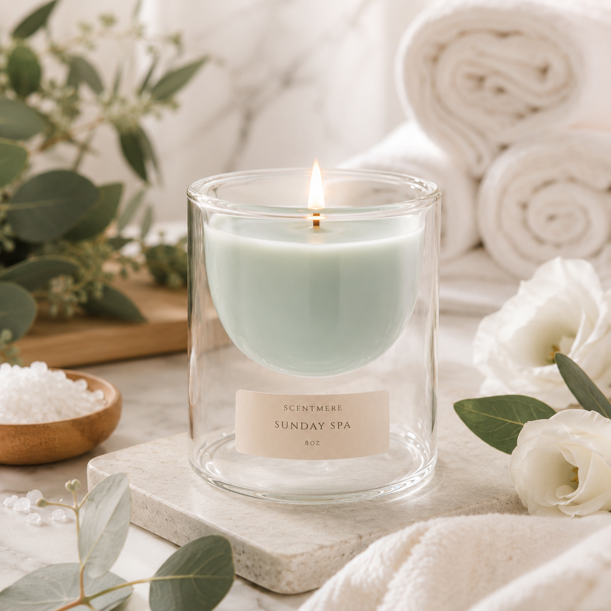 Sunday Spa – Cucumber Water, Sea Salt & Orchid Candle