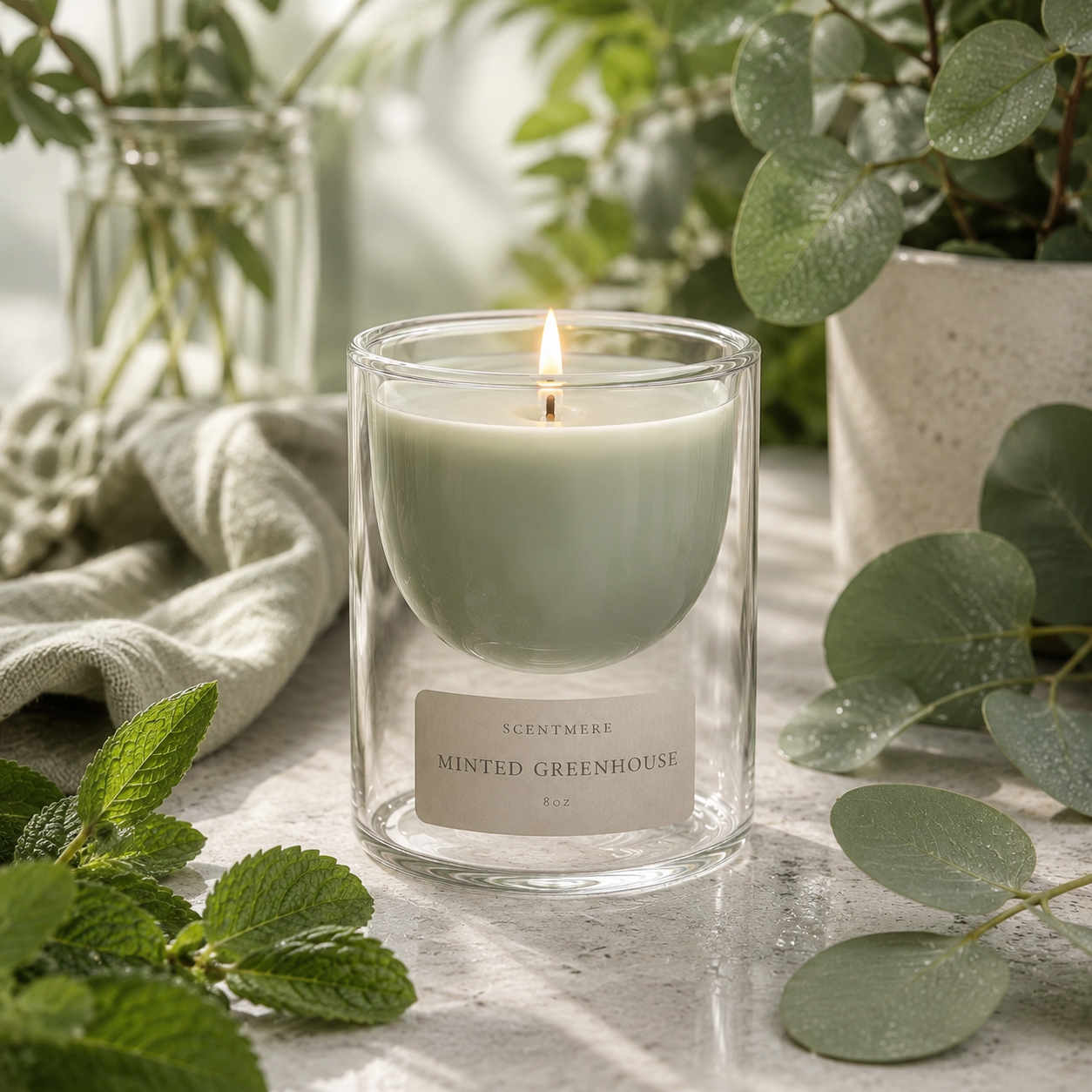 Minted Greenhouse | Garden Mint & Tomato Leaf Candle