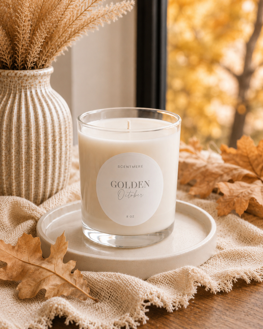 Golden October | 8 oz Apple, White Oak & Vanilla Candle