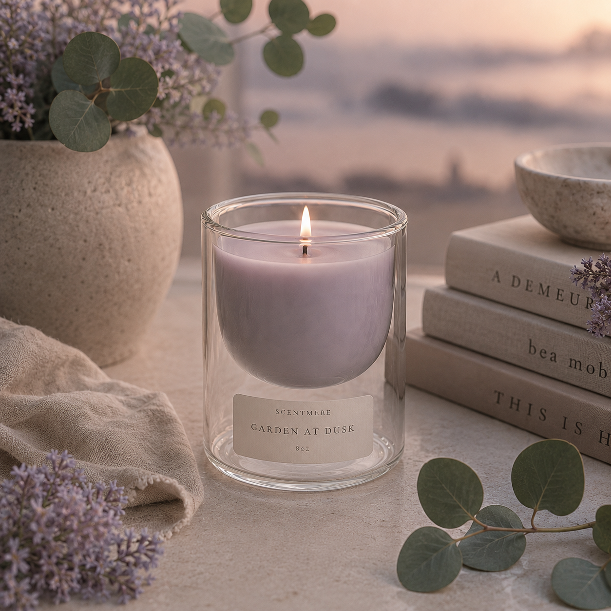 Garden at Dusk | Tomato Vine, Fig Leaf & Rose Candle