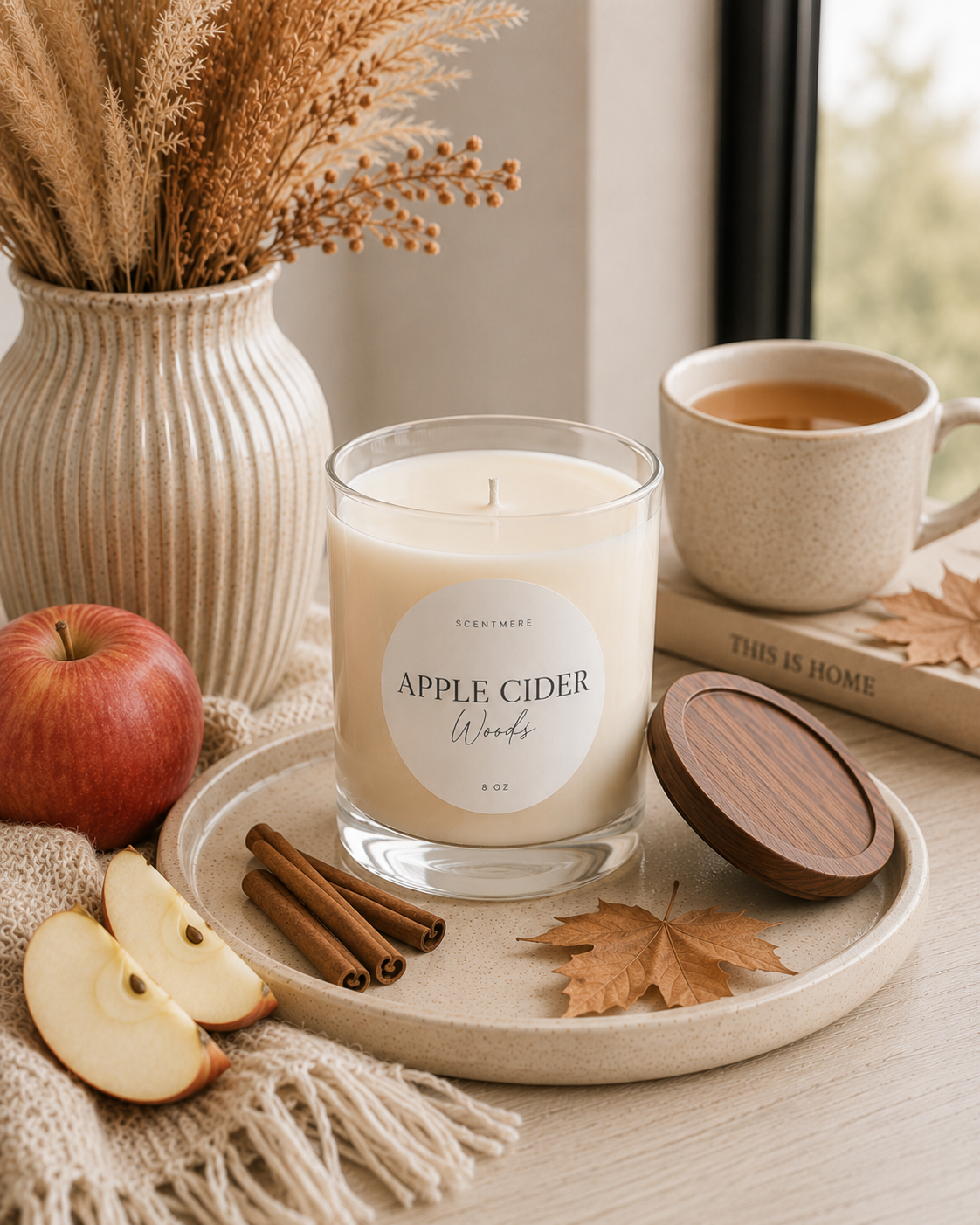 Apple Cider Woods | 8 oz Spiced Apple & Cedar Candle