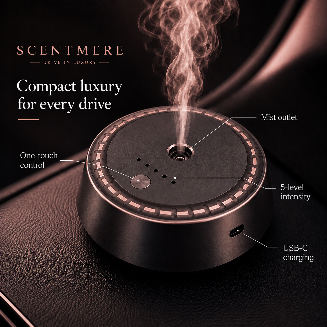 SCENTMERE Electric Car Diffuser | Smart Luxury Auto Fragrance