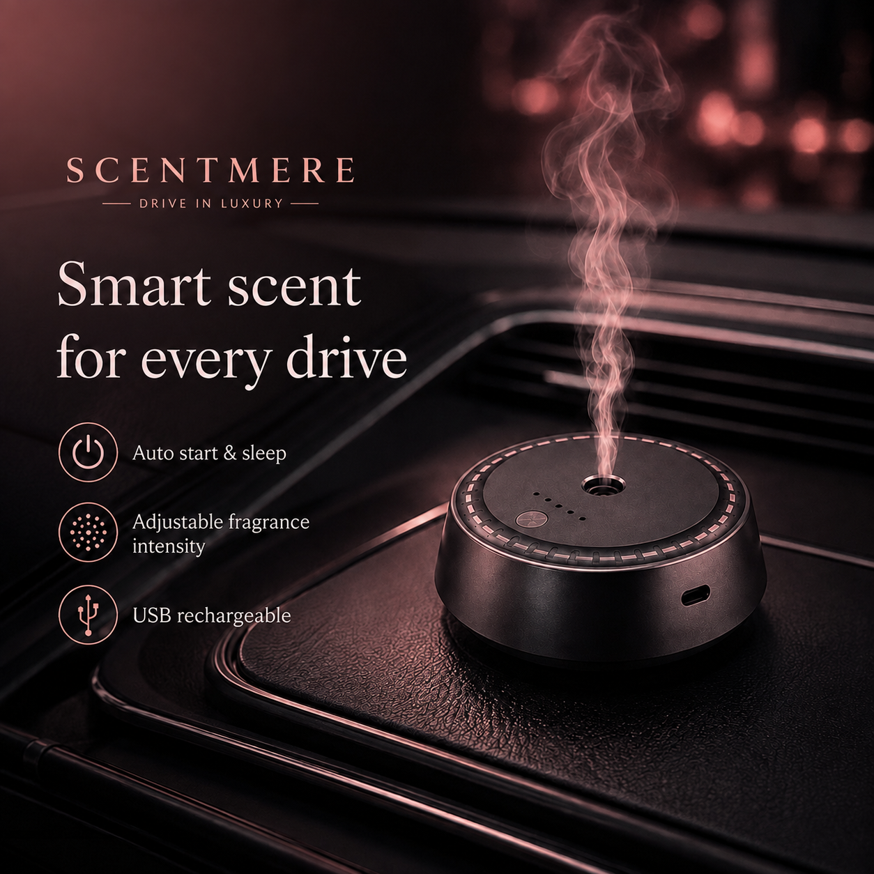 SCENTMERE Electric Car Diffuser | Smart Luxury Auto Fragrance