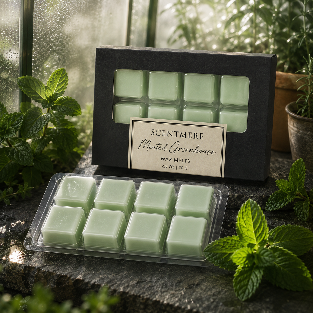 Minted Greenhouse Wax Melts | Fresh Green Luxury Wax Bar