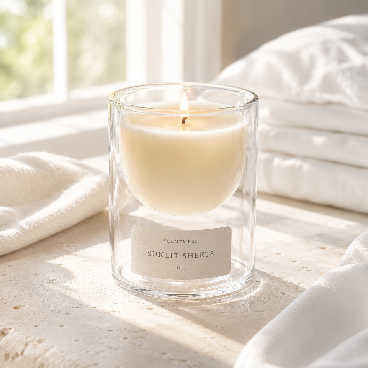 Sunlit Sheets | Fresh Linen, Citrus & Soft Musk Candle