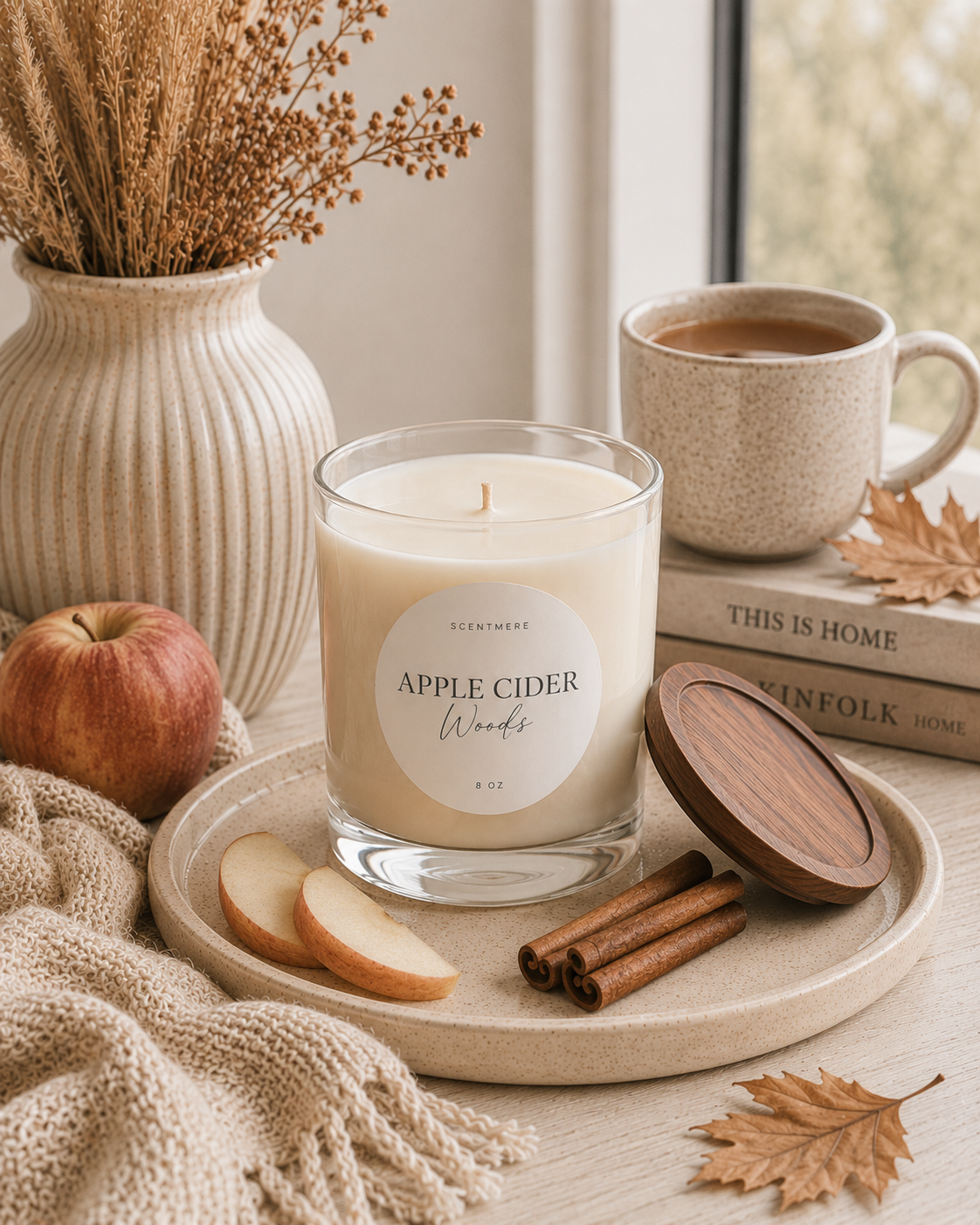 Apple Cider Woods | 8 oz Spiced Apple & Cedar Candle