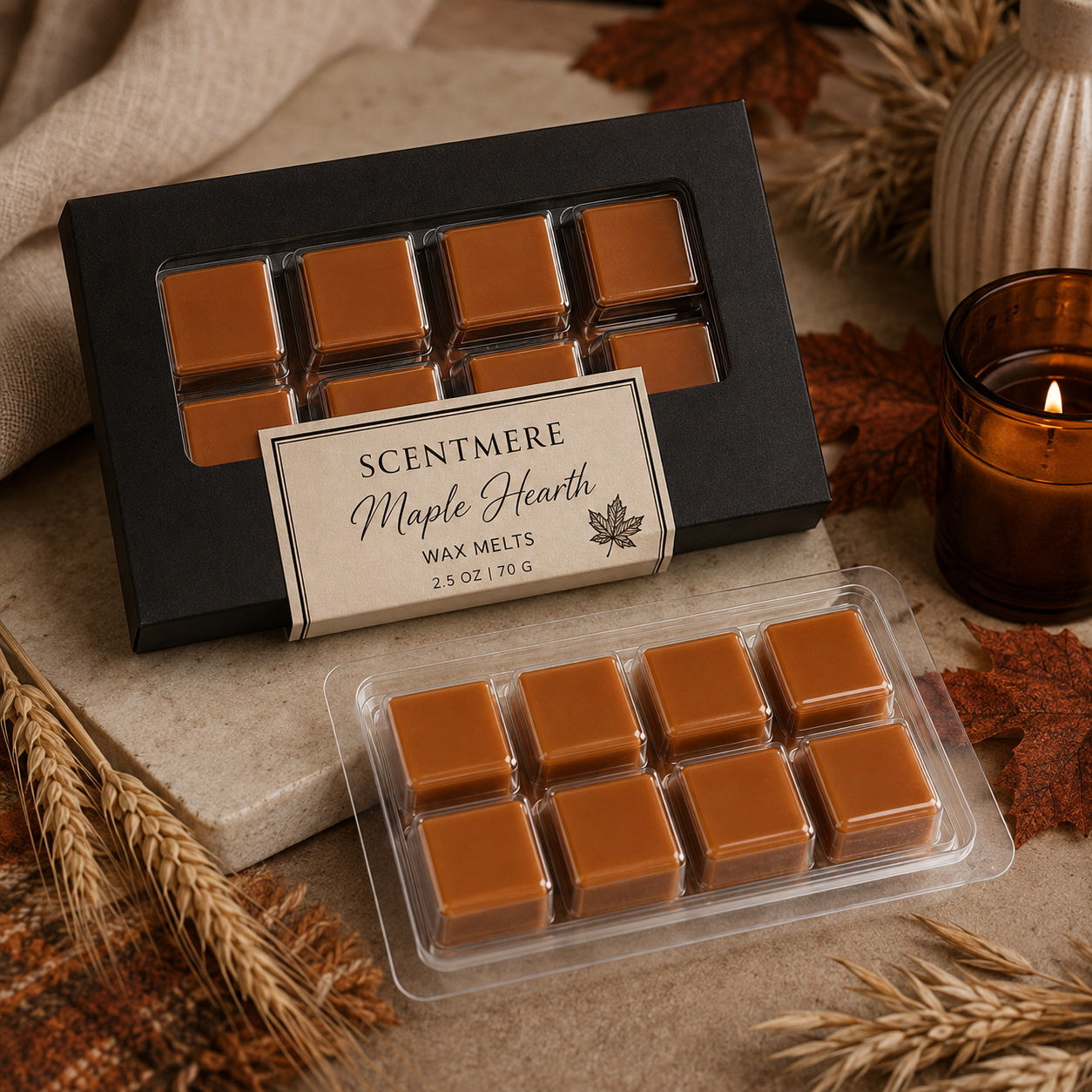 Maple Hearth Wax Melts | Cozy Maple Luxury Wax Bar