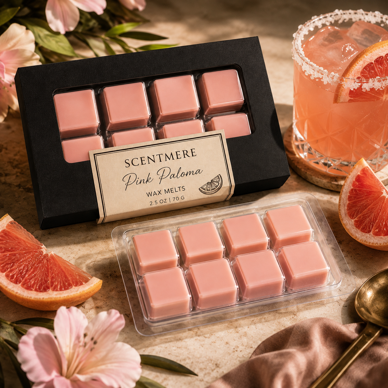Pink Paloma Wax Melts | Grapefruit Citrus Luxury Wax Bar