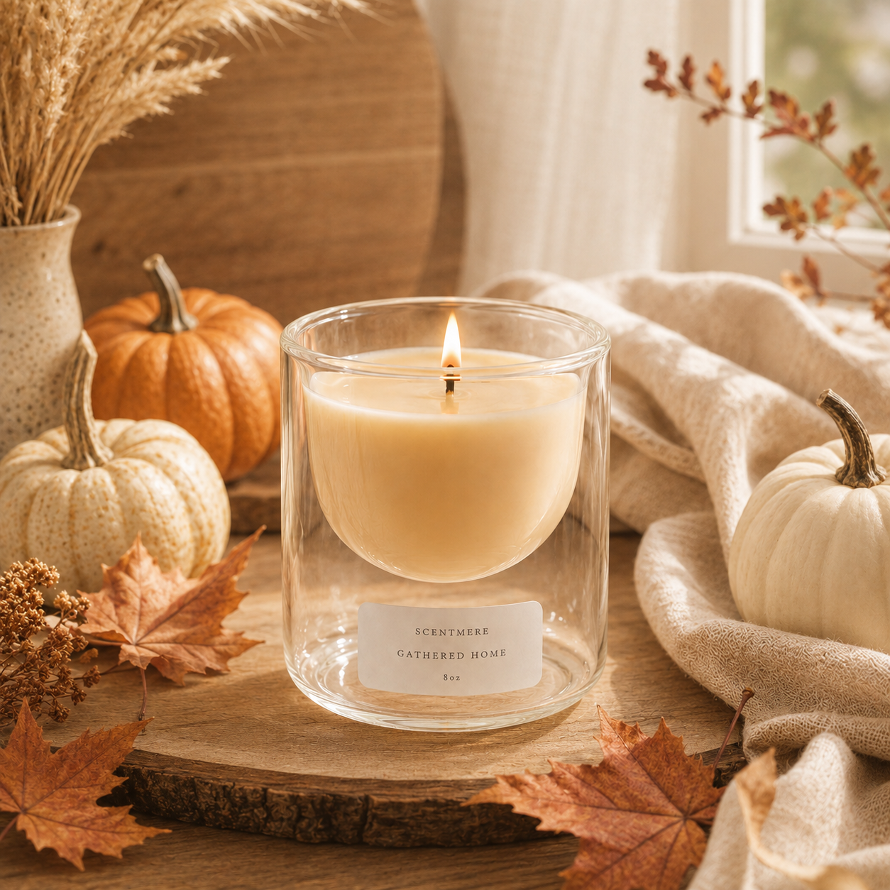 Gathered Home | 8 oz Spiced Apple, Amber & Cedar Candle