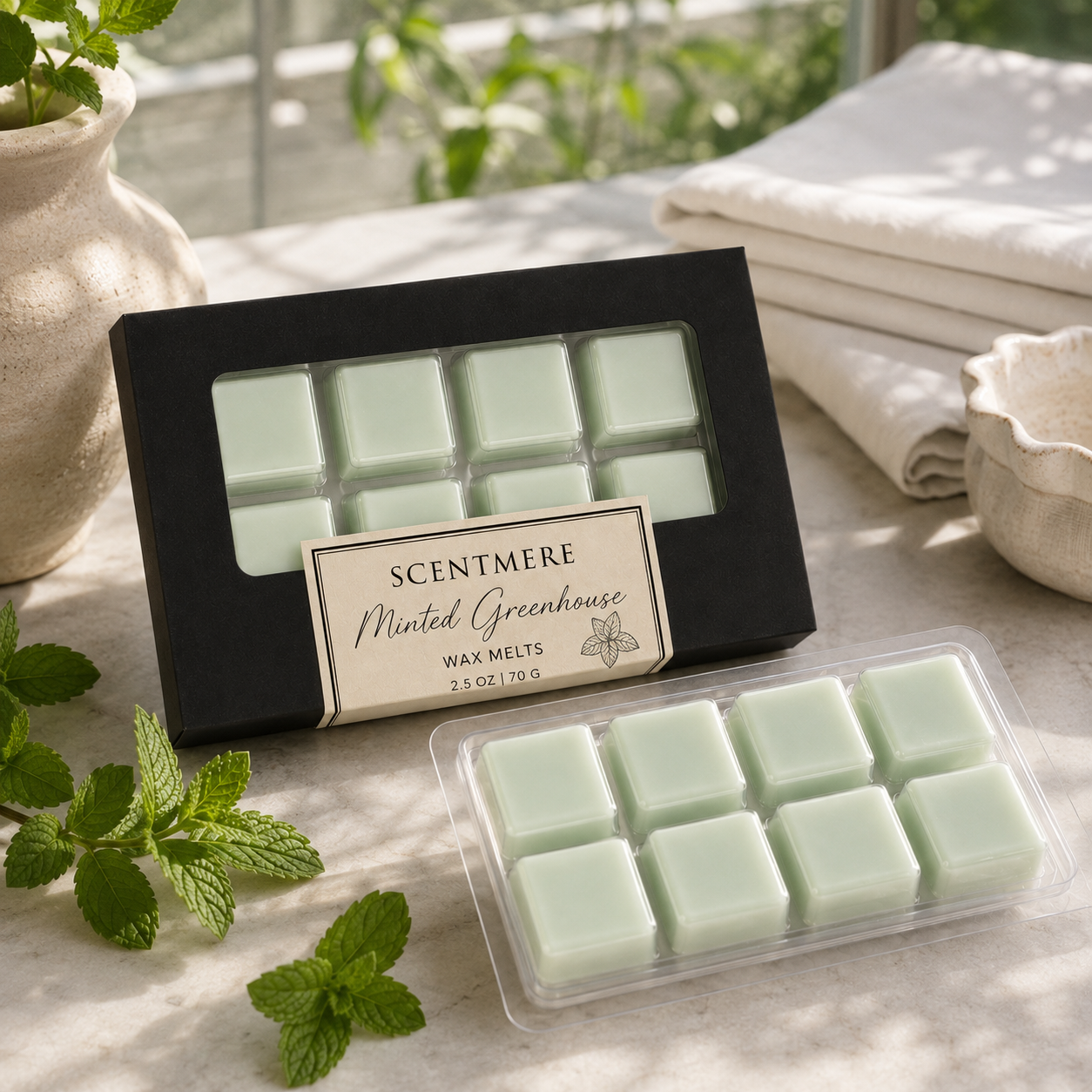 Minted Greenhouse Wax Melts | Fresh Green Luxury Wax Bar