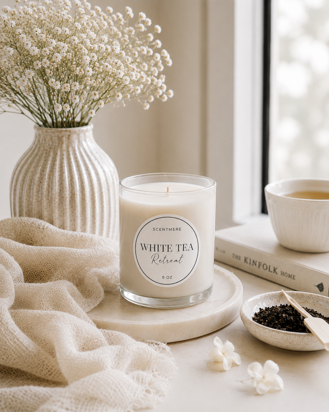 White Tea Retreat – Bergamot, Matcha & Jasmine Candle