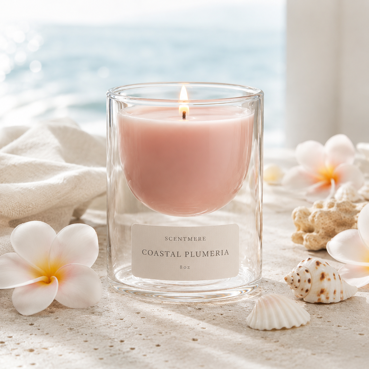 Coastal Plumeria | Tropical Flowers & Sea Air Candle