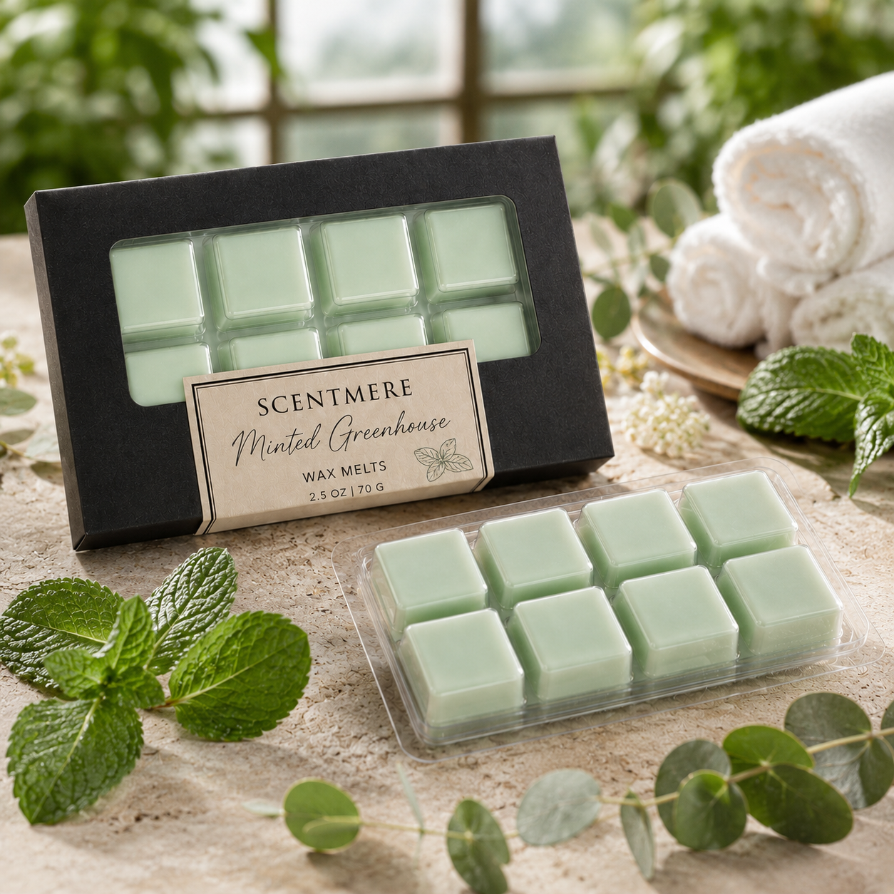 Minted Greenhouse Wax Melts | Fresh Green Luxury Wax Bar