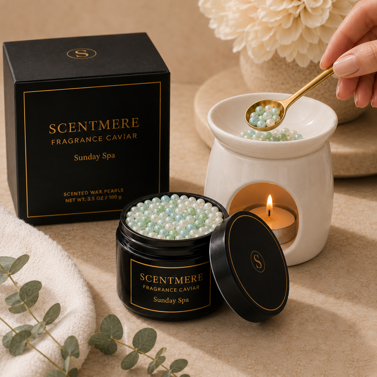 Sunday Spa Fragrance Caviar™ | White Tea, Eucalyptus, Bergamot & Soft Musk