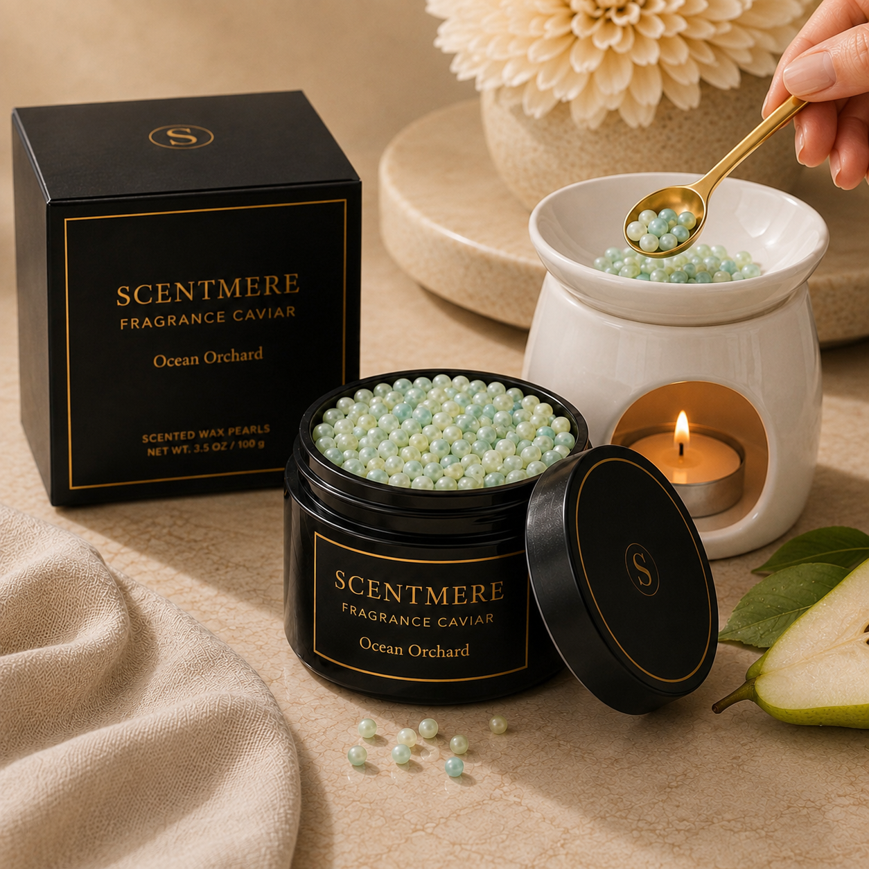 Ocean Orchard Fragrance Caviar™ | Crisp Pear, Green Apple, Sea Salt & Driftwood