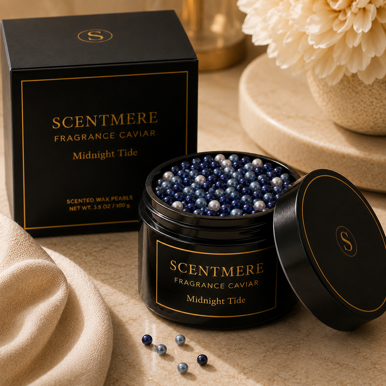 Midnight Tide Fragrance Caviar™ | Marine Air, Sea Salt, Cedarwood & Dark Musk