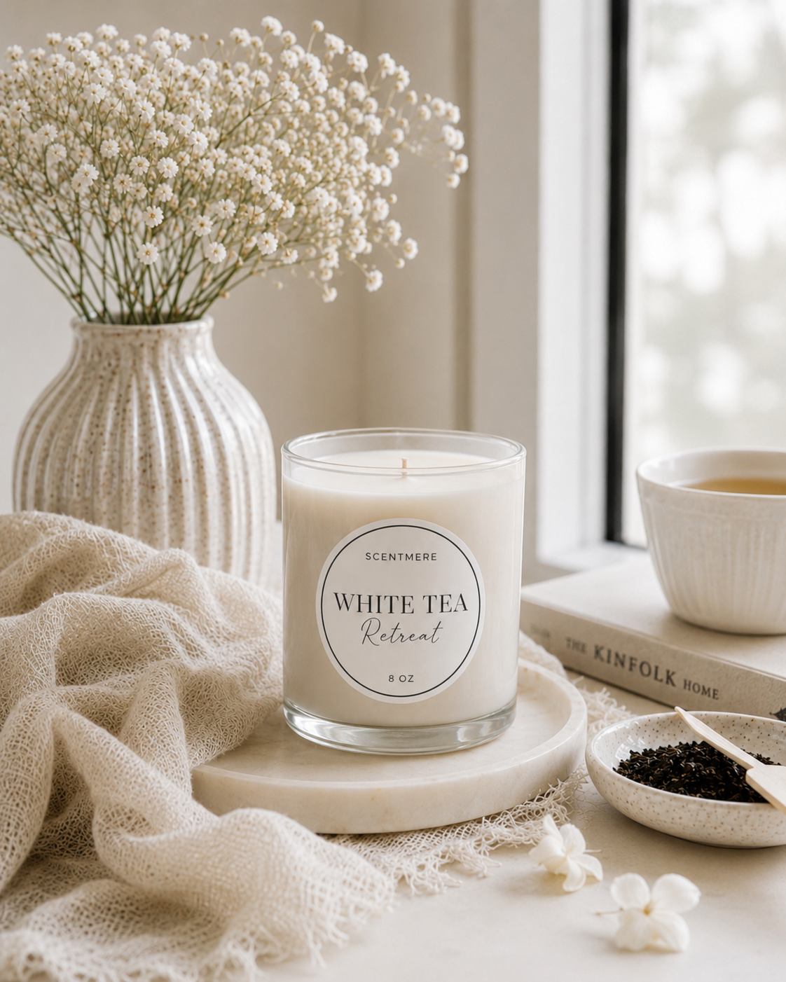 White Tea Retreat – Bergamot, Matcha & Jasmine Candle