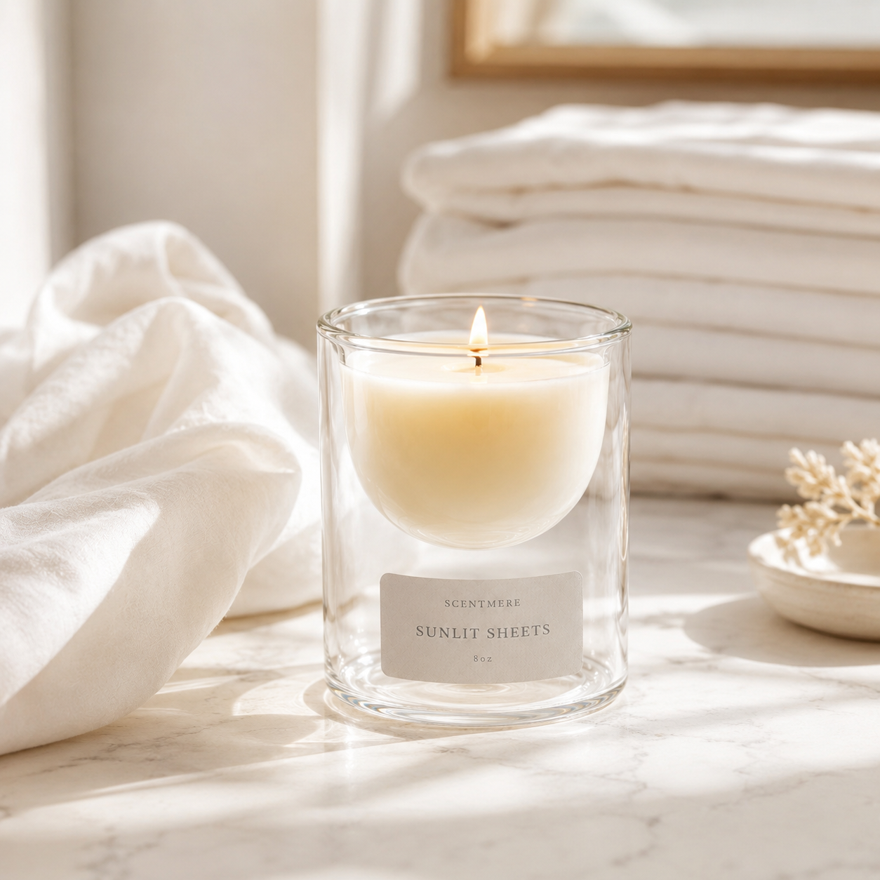Sunlit Sheets | Fresh Linen, Citrus & Soft Musk Candle