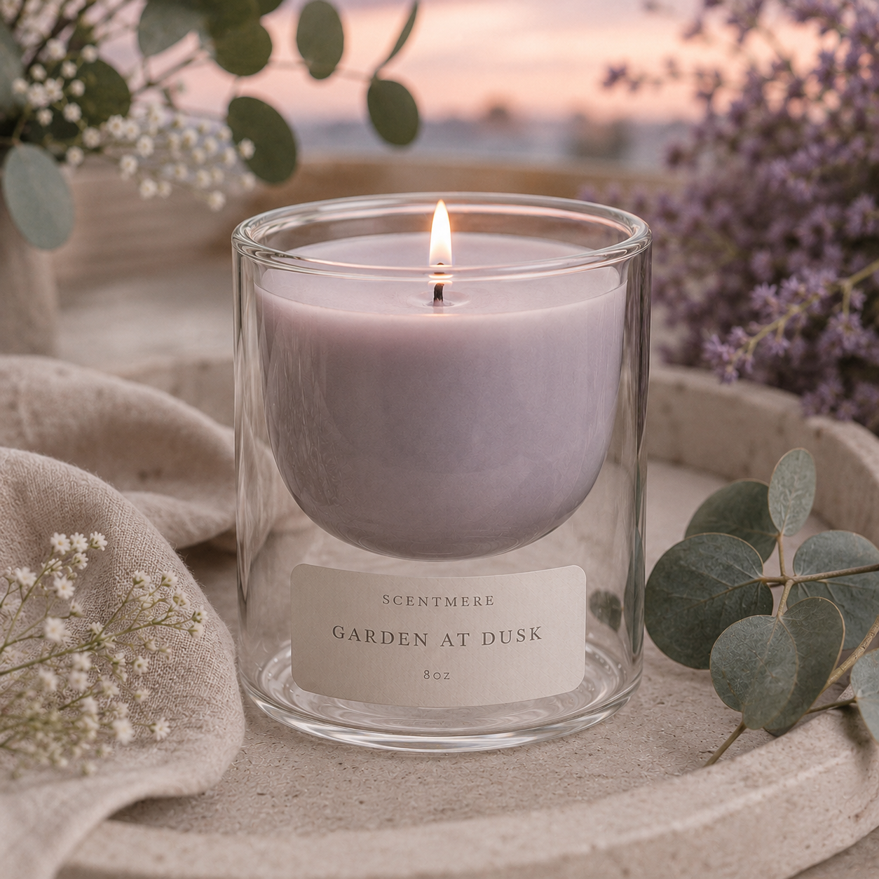 Garden at Dusk | Tomato Vine, Fig Leaf & Rose Candle