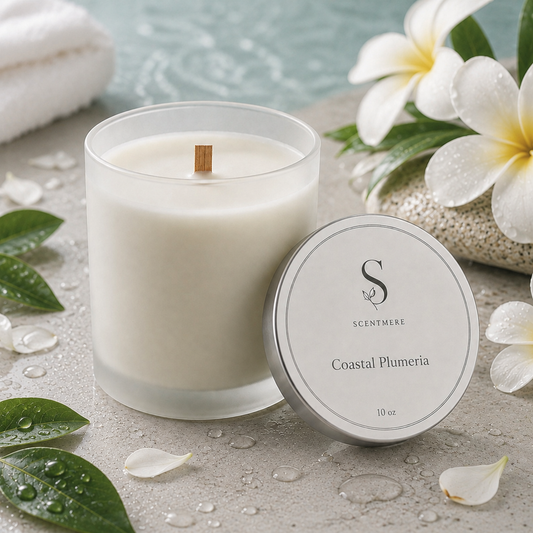 Coastal Plumeria | Tropical Flowers & Sea Air 10oz Candle